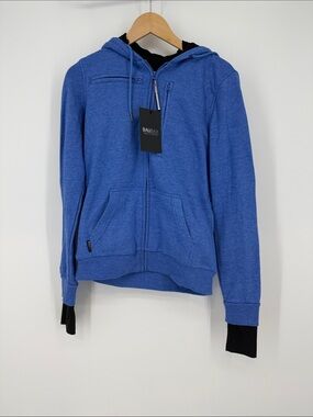 Baubax Women's Travel Hoodie Blue Full Zip Multi-Pocket Sweatshirt